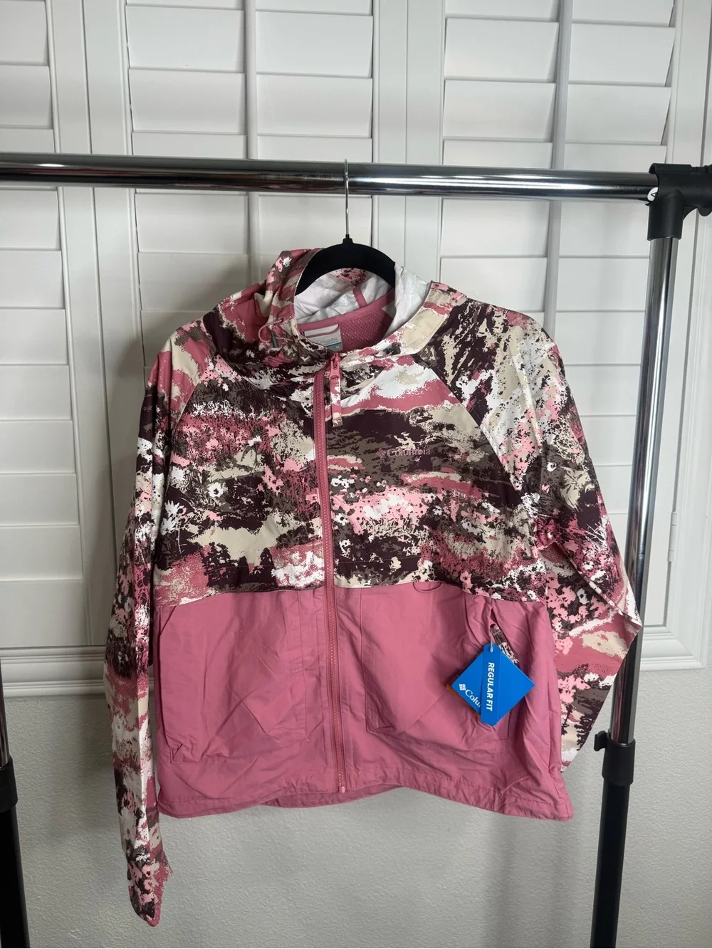 Pink Camo Columbia Windbreaker Jacket